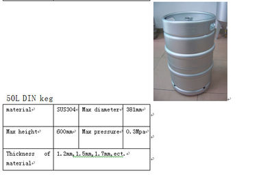 Silver Stainless Steel Beer Keg For Brewery Smooth Interior Surface Finish